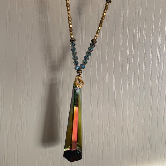 Unique triple strand necklace - semi precious stones - Picture 3 of 10